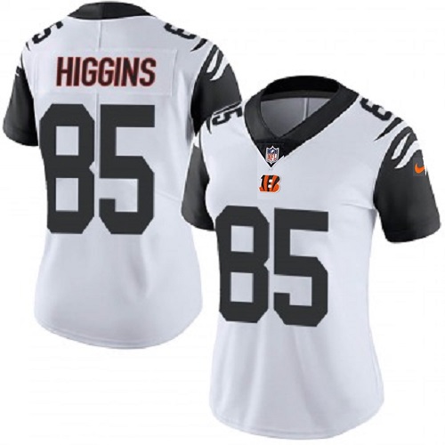 Women's Cincinnati Bengals #85 Tee Higgins White NFL Vapor Stitched Jersey(Run Small) Women's Cincinnati Bengals #85 Tee Higgins White NFL Vapor Stitched Jersey(Run Small)